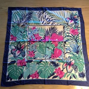 Vintage Christian Dior Silk Floral Scarf